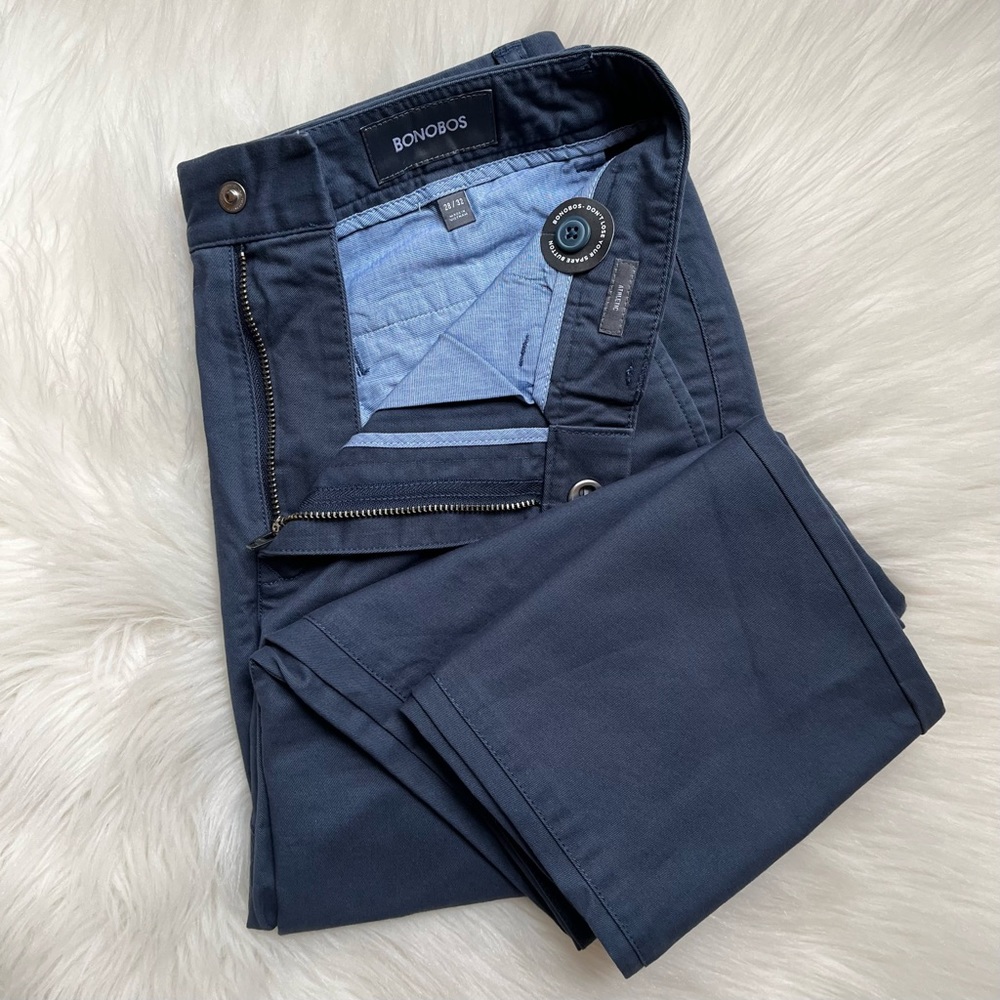 New Bonobos Men’s Pants Stretch Washed Chinos Chino Athletic 28x32 28 32 Navy